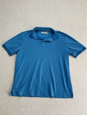 Tommy Bahama Men’s L Blue Modal Blend Textured Short Sleeve Polo Golf Shirt